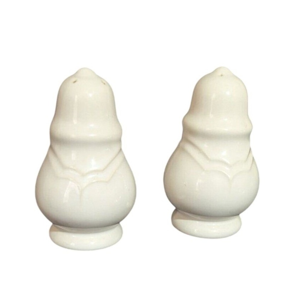 Pfaltzgraff Gazebo White Salt & Pepper Shakers Vintage Ceramic 3 Inches Pre-Owne